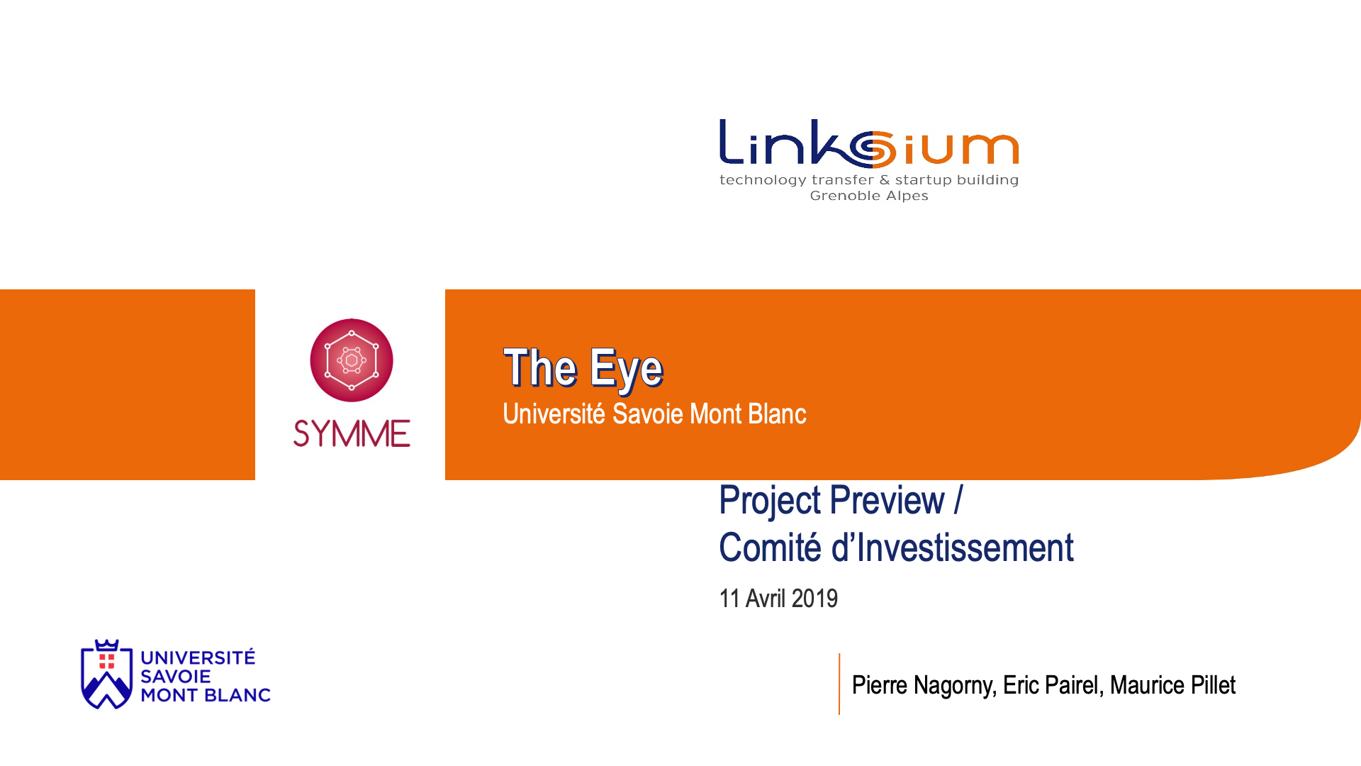 Slide of TheEye project review at Linksium