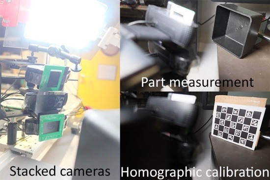 Low cost polarimeter with 3 stacked webcams